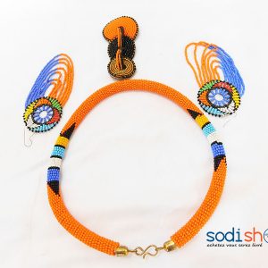 Ensemble de collier et Boucle d’oreille Couleur Orange MT0077