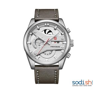 FAERDUO 8228, Montre Classique en Cuir, à Cadran Analogique avec Date, Style Luxueux, Résiste à l’Eau - Pour Homme SODI00