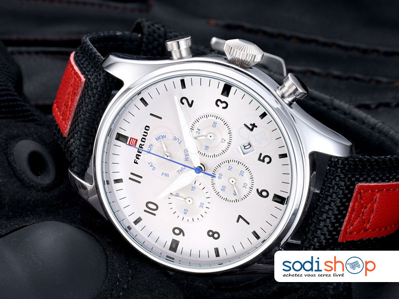 FAERDUO 8237, Montre Pour Homme, Cadran Analogique, Résiste à l’Eau SODI00