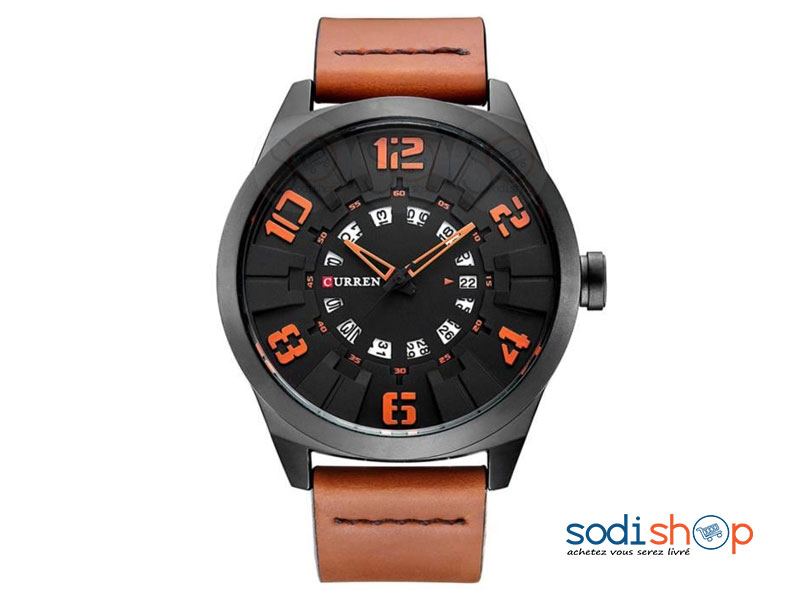Montre CURREN-M-8258 Bracelet en Cuir Pour Homme SODI00 – Image 3