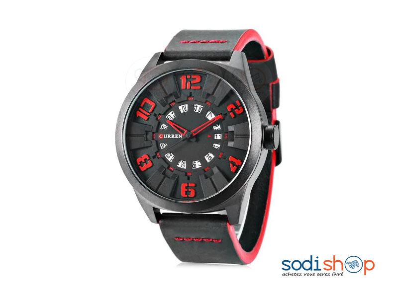 Montre CURREN-M-8258 Bracelet en Cuir Pour Homme SODI00