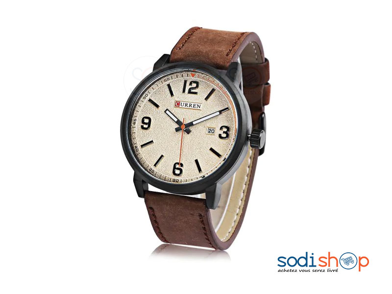 Montre CURREN-M8218 Bracelet en Cuir Pour Homme SODI00 – Image 3