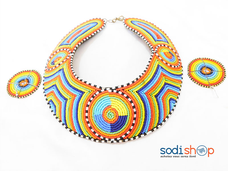 Parure Pour Femme Ensemble de Collier Artisanal Multicolore MT0077