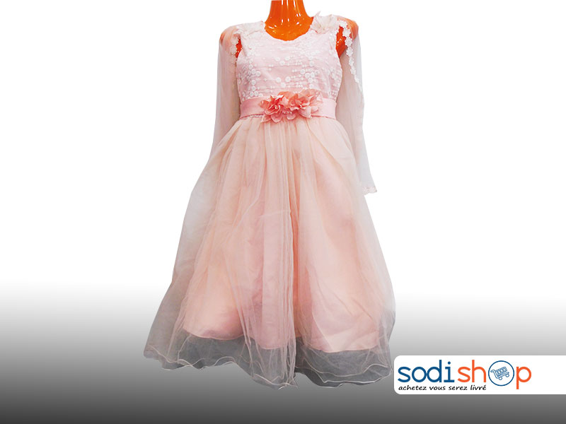 Robe de Princesse à Dentelle Couleur Beige DD0074