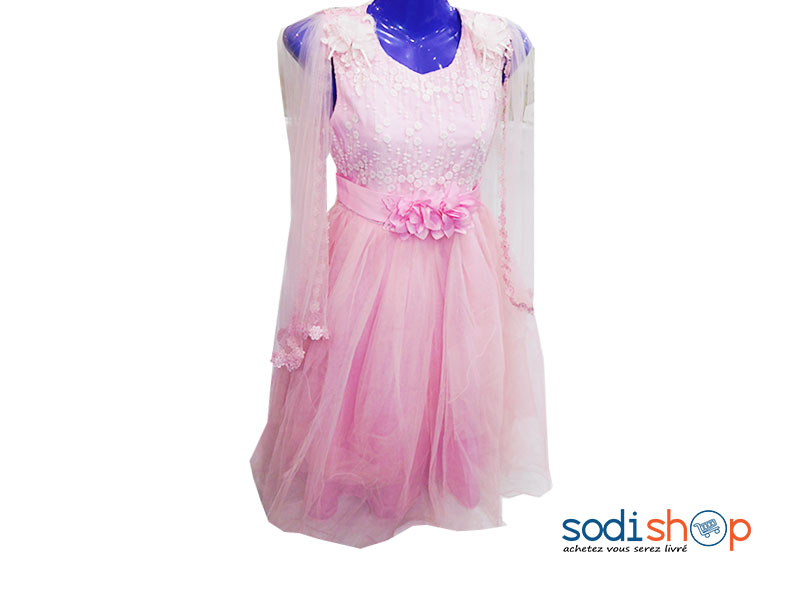 Robe de Princesse à Dentelle Couleur Rose DD0074