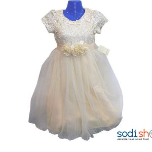 Robe en Dentelle Pour Petite Couleur Jaune DD0074