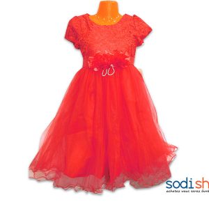 Robe en Dentelle Pour Petite Couleur Rouge DD0074