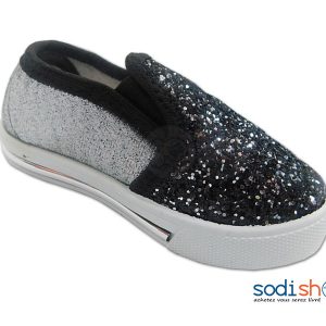 Chaussure avec Brillants pour Enfants - Couleur Noir/Blanc DD0074