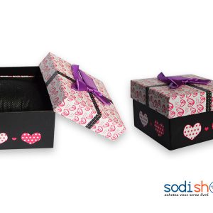 Boite d’Emballage, Mini Coffret avec Nœud Papillon, Super Design, Pour Montres et Accessoires de Luxe - Couleur Noir/Rouge SODI00