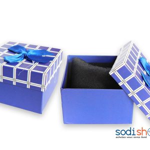 Mini Coffret à Cadeau, Sublime et Raffiné avec Nœud Papillon, Matière en Carton Haute Qualité - Couleur Bleu SODI00