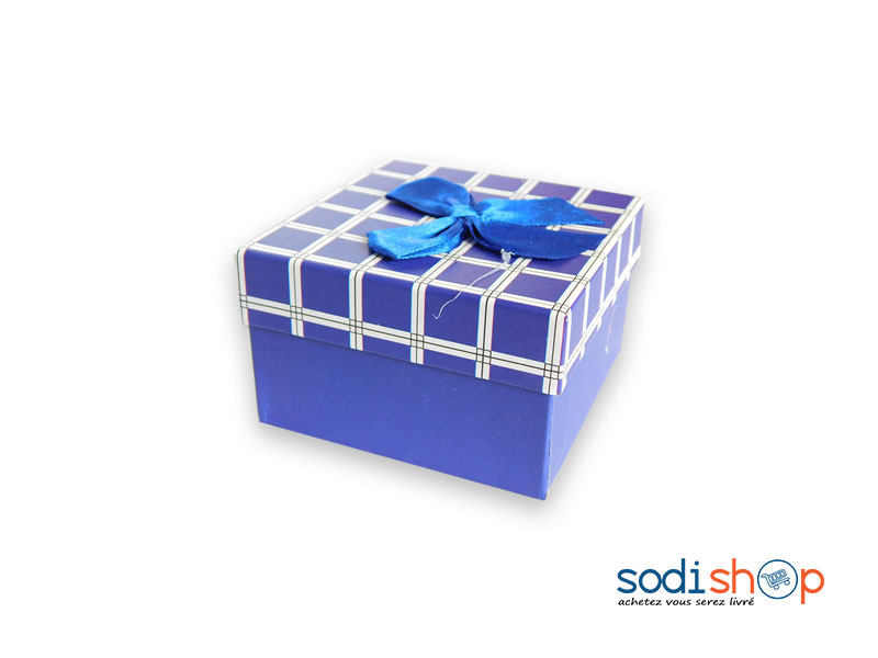 Mini Coffret à Cadeau, Sublime et Raffiné avec Nœud Papillon, Matière en Carton Haute Qualité - Couleur Bleu SODI00 – Image 2