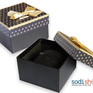 Boite d’Emballage, Mini Coffret avec Nœud Papillon, Super Design, Pour Montres et Accessoires de Luxe - Couleur Noir/Jaune SODI00