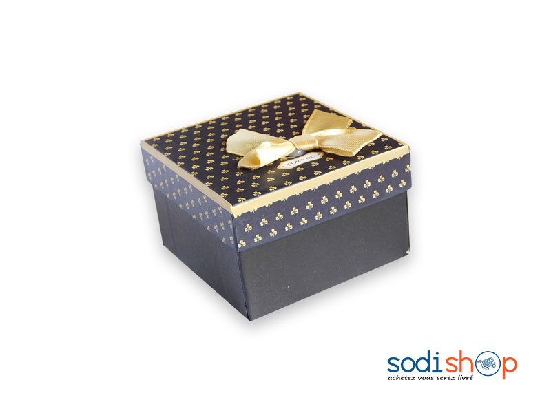 Boite d’Emballage, Mini Coffret avec Nœud Papillon, Super Design, Pour Montres et Accessoires de Luxe - Couleur Noir/Jaune SODI00 – Image 2