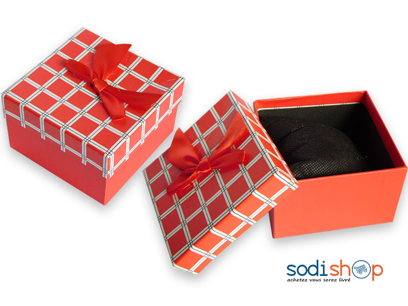 Mini Coffret Orange avec Couvercle Dissociable, Décoration Spécial avec Nœud Papillon, Emballage Pour Cadeaux SODI00 – Image 2