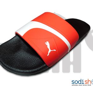 PUMA, Tapette Pour Homme et Femme, Chaussure Relaxante en Synthétique, Haute Qualité - Couleur Noir/Rouge MS0076