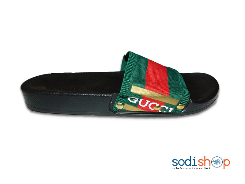 Tapette Gucci, Class et Confortable, Pour Homme et Femme - Couleur Noir/Vert MS0076 – Image 2