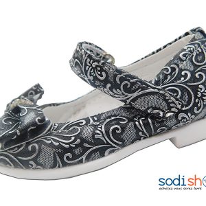 Chaussure Classe et Élégante, Avec Motif pour Fillette et Bébé - Couleur Noir/Blanc DD0074
