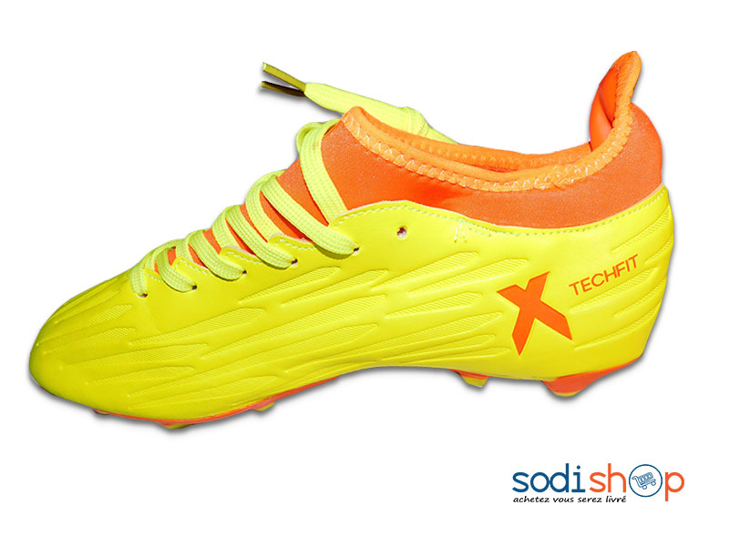 Crampon de Football, Adidas X TECHFIT - Couleur Jaune/Orange MS0076