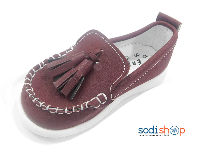 Petit Mocassin, Design Spécial Pour Bébé - Couleur Bordeaux DD0074