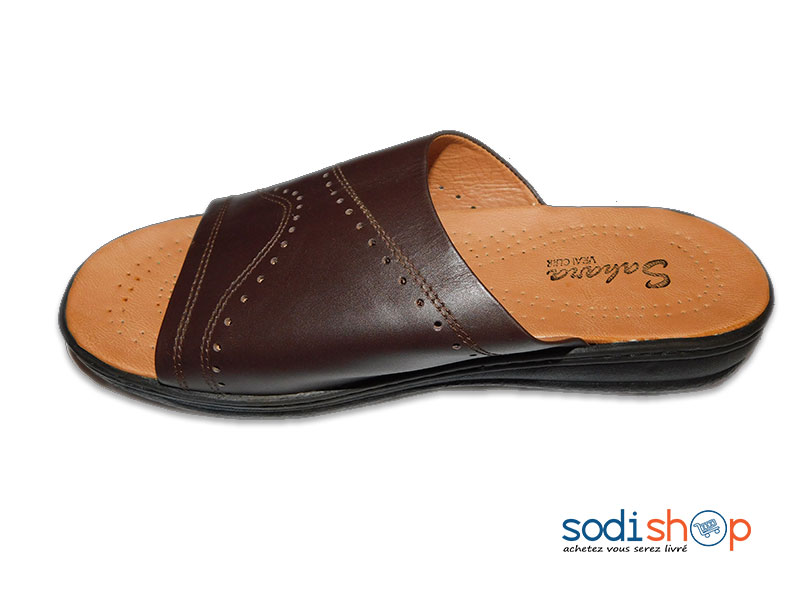 Sandale en Cuir Zahara Pour Homme Couleur Marron MS0076