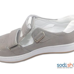 Chaussure Confortable, Avec Fermeture à Scratch pour Enfant - Couleur Gris/Blanc DD0074