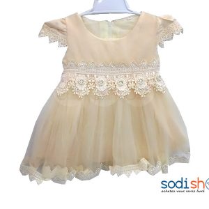 Petite Robe En Dentelle Pour Bébé Couleur Beige DD0074