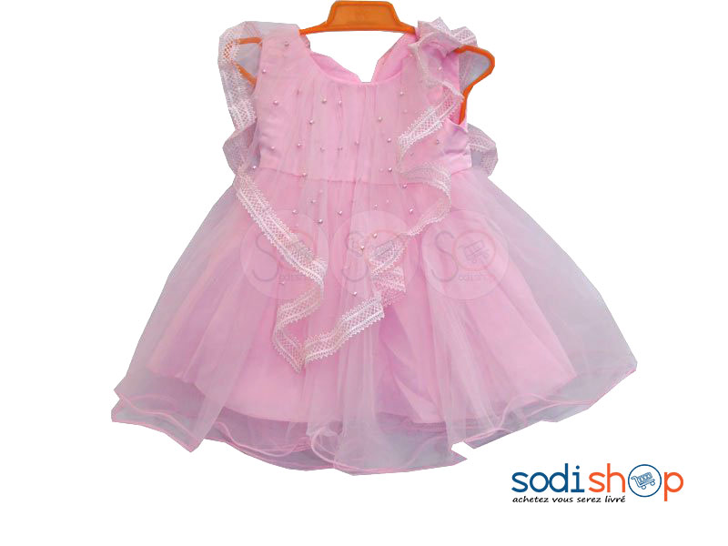 Robe de Princesse Couleur Rose Sans Manche Pour Bébé DD0074