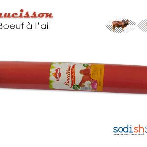 Saucisson Salima, Viande de Bœuf à l’Ail, Véritable Délice, Halal 500g SM0075
