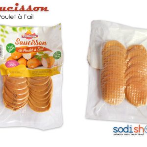 Tranche de Saucisson au Poulet au gout Relevé de l’Ail 100g Halal SM0075