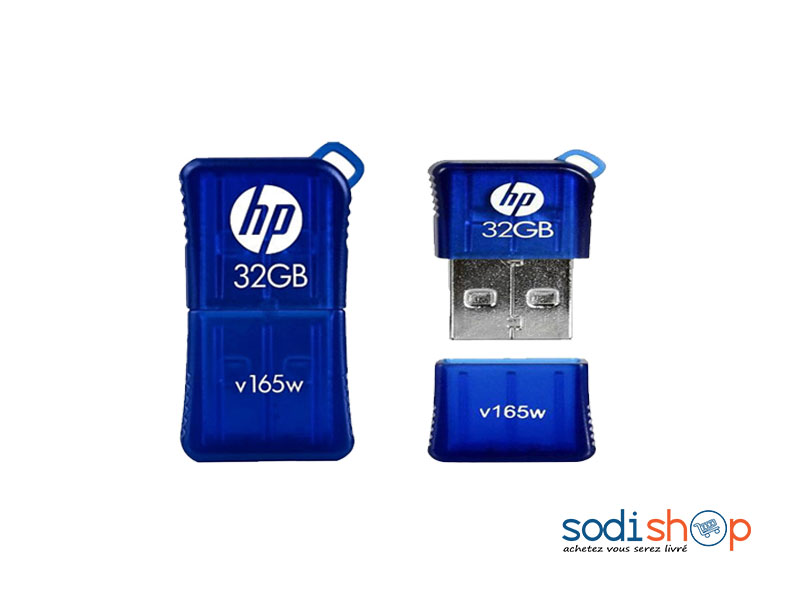 Clé USB 2.0 HP V165W, Transfert Rapide et Efficace, Haute Qualité, Résistant à L’Eau et aux Chocs - Capacité 32 GB SODI00