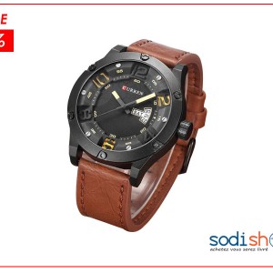 Curren 8251, Montre homme classique à quartz étanche, au style luxueux, avec bracelet en cuir de haute qualité SODI00