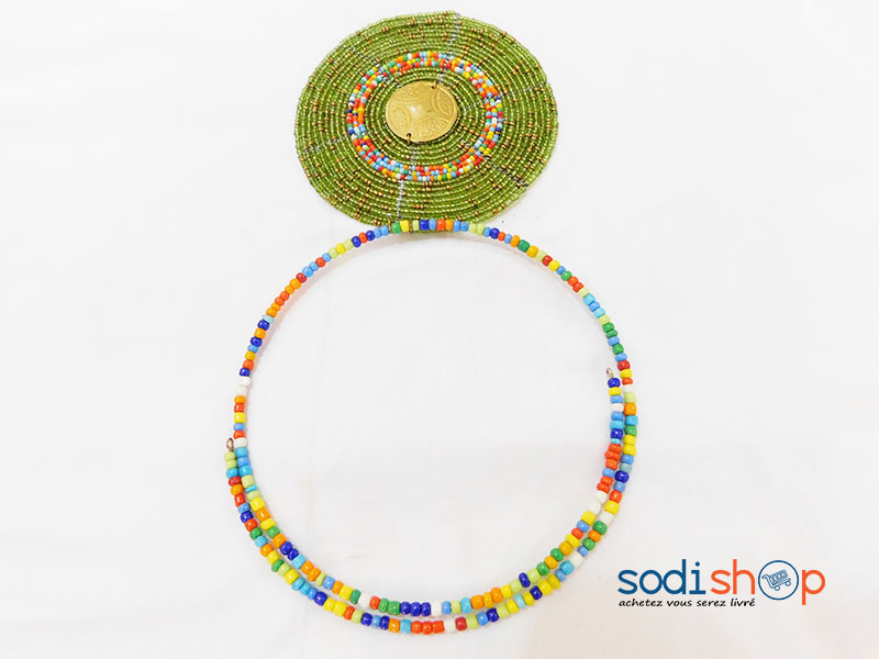 Collier Africain plus Boucle d’Oreille Couleur Verte MT0077 – Image 2