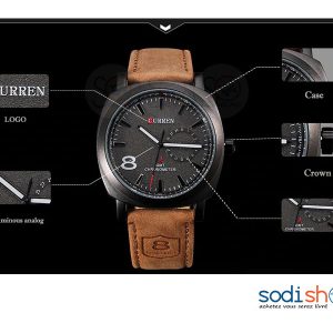 Curren 8139 Montre Classique en Cuir, Pour Homme d'Affaires, Cadran Analogique DIA00169