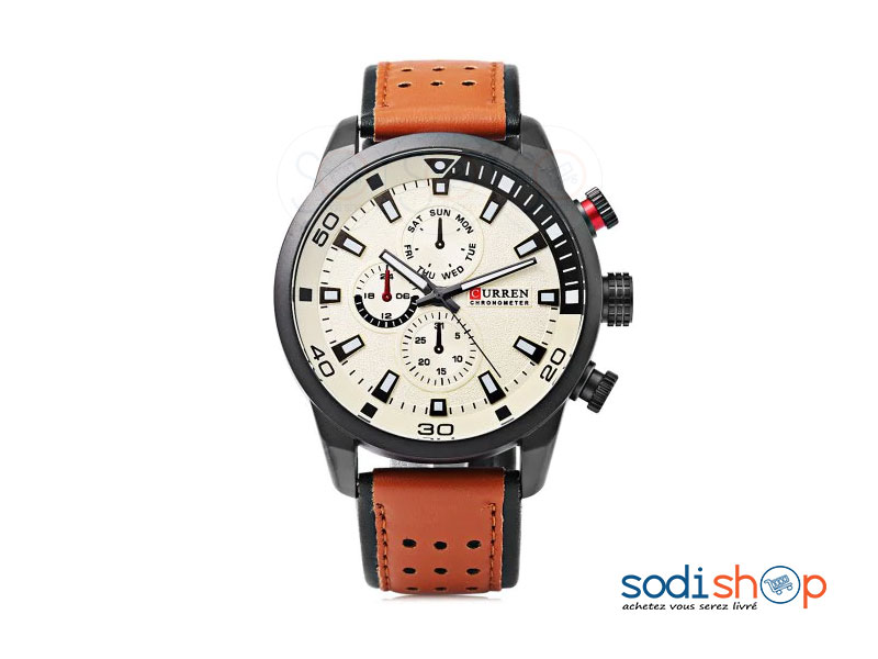 Montre à Quartz Curren 8250 Pour Hommes d’Affaires, Haute Qualité en Cuir SODI00 – Image 2