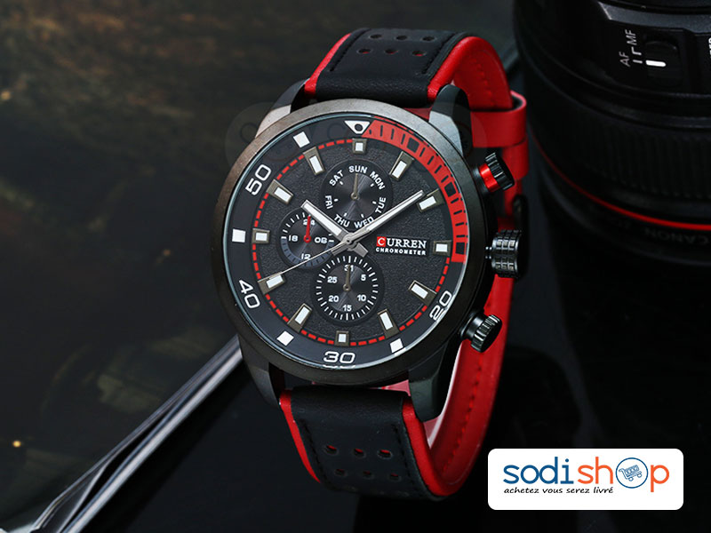 Montre à Quartz Curren 8250 Pour Hommes d’Affaires, Haute Qualité en Cuir SODI00