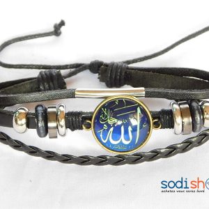 Bracelet en Cuir Synthétique Pour Homme et Femme Couleur Noire SODI00