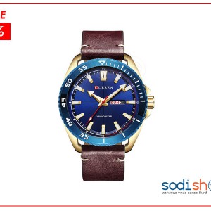 Curren M-8272, Montre Pour Homme d’Affaires, Haute Qualité en Cuir avec Date SODI00