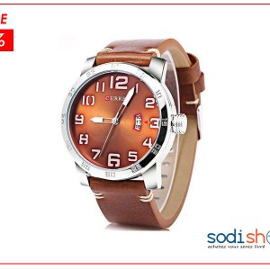 Curren 8254, Montre en Cuir à quartz étanche, haute qualité, Style Classique avec Date, Pour Homme SODI00