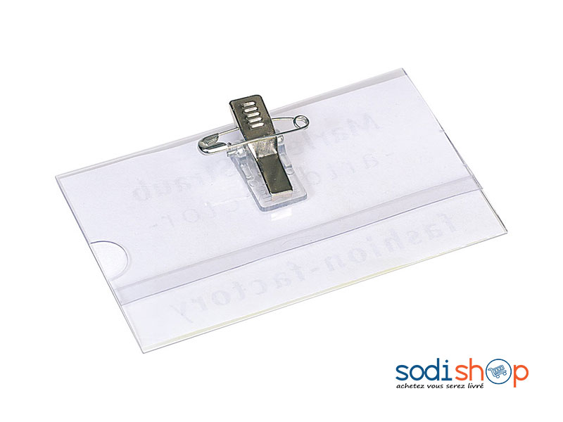 Badge Transparent 53041, Avec Epingles - 56 X 92 mm LA0082