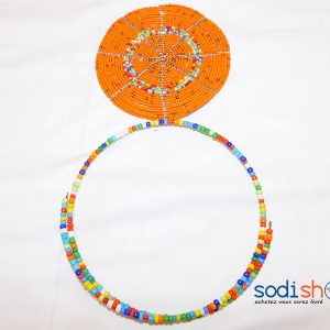 Bijoux Africain Collier en perle Couleur Orange MT0077