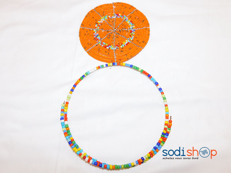 Bijoux Africain Collier en perle Couleur Orange MT0077
