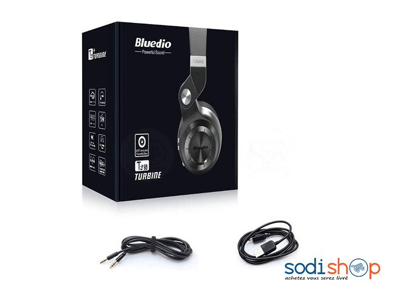 Casque Bluetooth, Ecouteurs Pliable Bluedio T2S Tribune Supra-Auriculaire, Haute Résonnance, Micro SD, Design Innovant SODI00