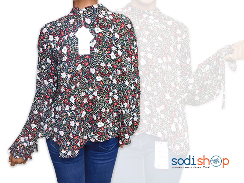 Body Chemisier Manches longues à Motif Floral Marque Stradivarius UN0079 – Image 2