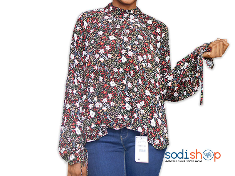 Body Chemisier Manches longues à Motif Floral Marque Stradivarius UN0079