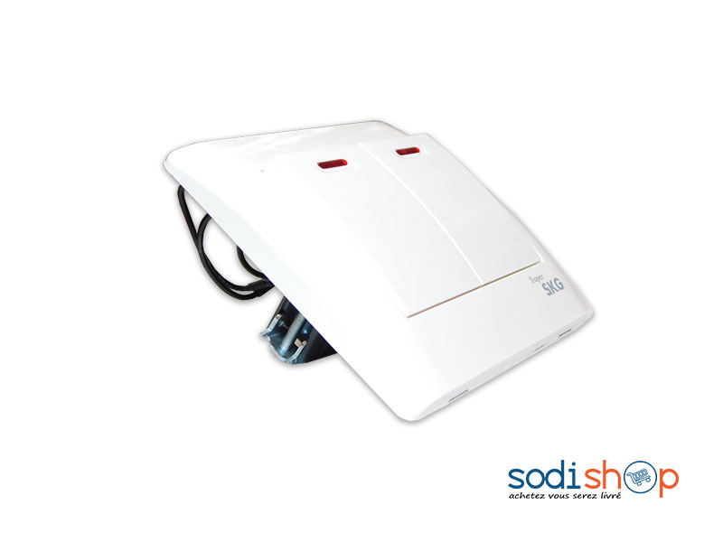 Interrupteur SKG, Double Contact, Design Innovant - Voyant Rouge LI0080