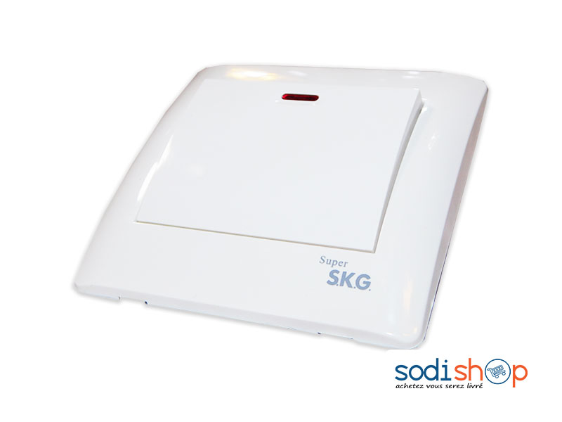 Interrupteur Super SKG, Simple Contact, Design Innovant - Voyant Rouge LI0080