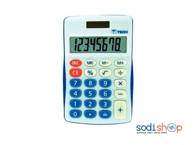 Machine à Calculer, Alimentation Solaire et Pile - Hitech Calculatrice à 8 Chiffre C 1512Bl - LA0082