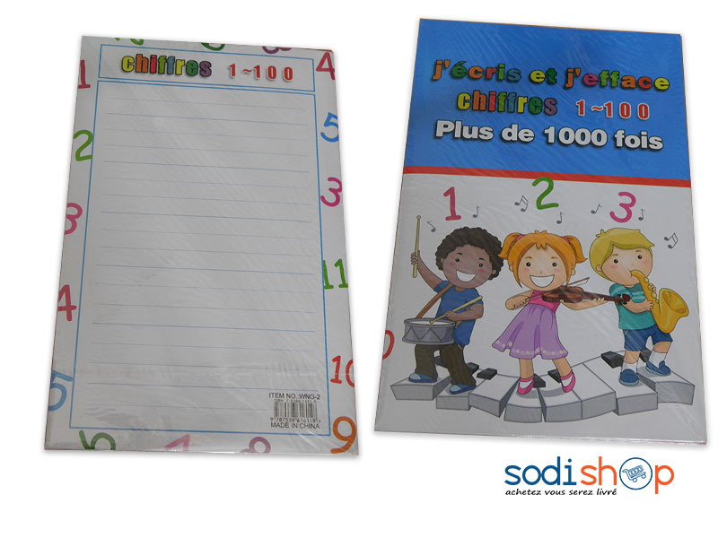 Manuel d’Apprentissage Pour Enfant - J’écris j’efface des chiffres Plus de 1000 fois - PA0085