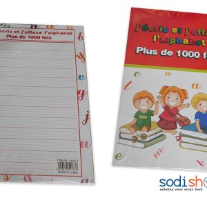 Manuel d’Apprentissage Pour Enfant  J’écris j’efface l’alphabet Plus de 1000 fois - PA0085