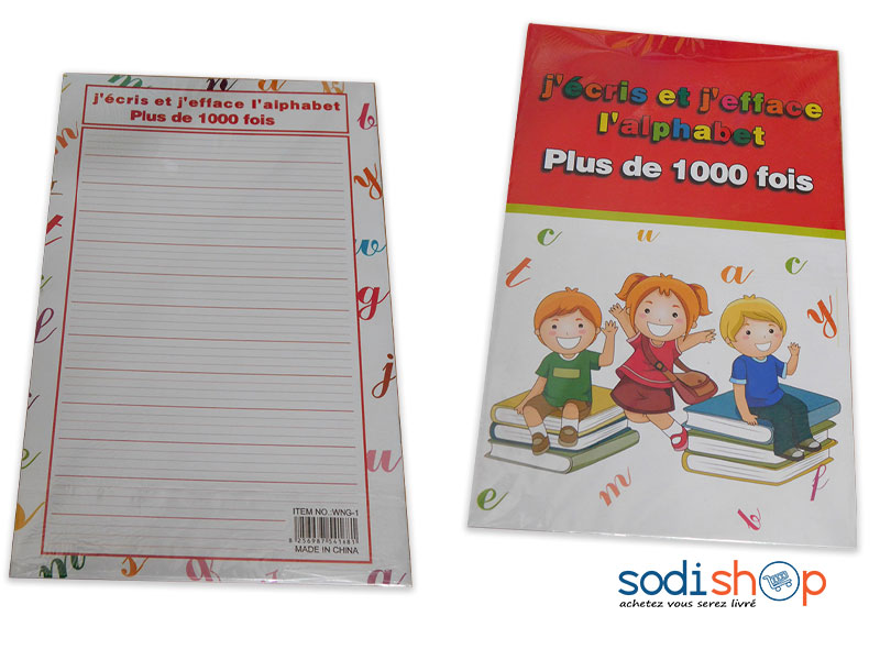 Manuel d’Apprentissage Pour Enfant J’écris j’efface l’alphabet Plus de 1000 fois - PA0085